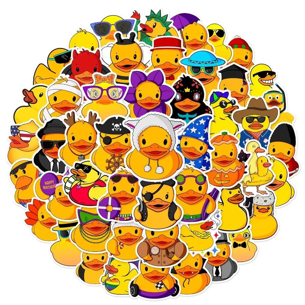 10/50Pcs Cute Little Yellow Duck Stickers For Suitcase Laptop Phone Cartoon Sticker Craft Supplies Vintage Scrapbooking Material