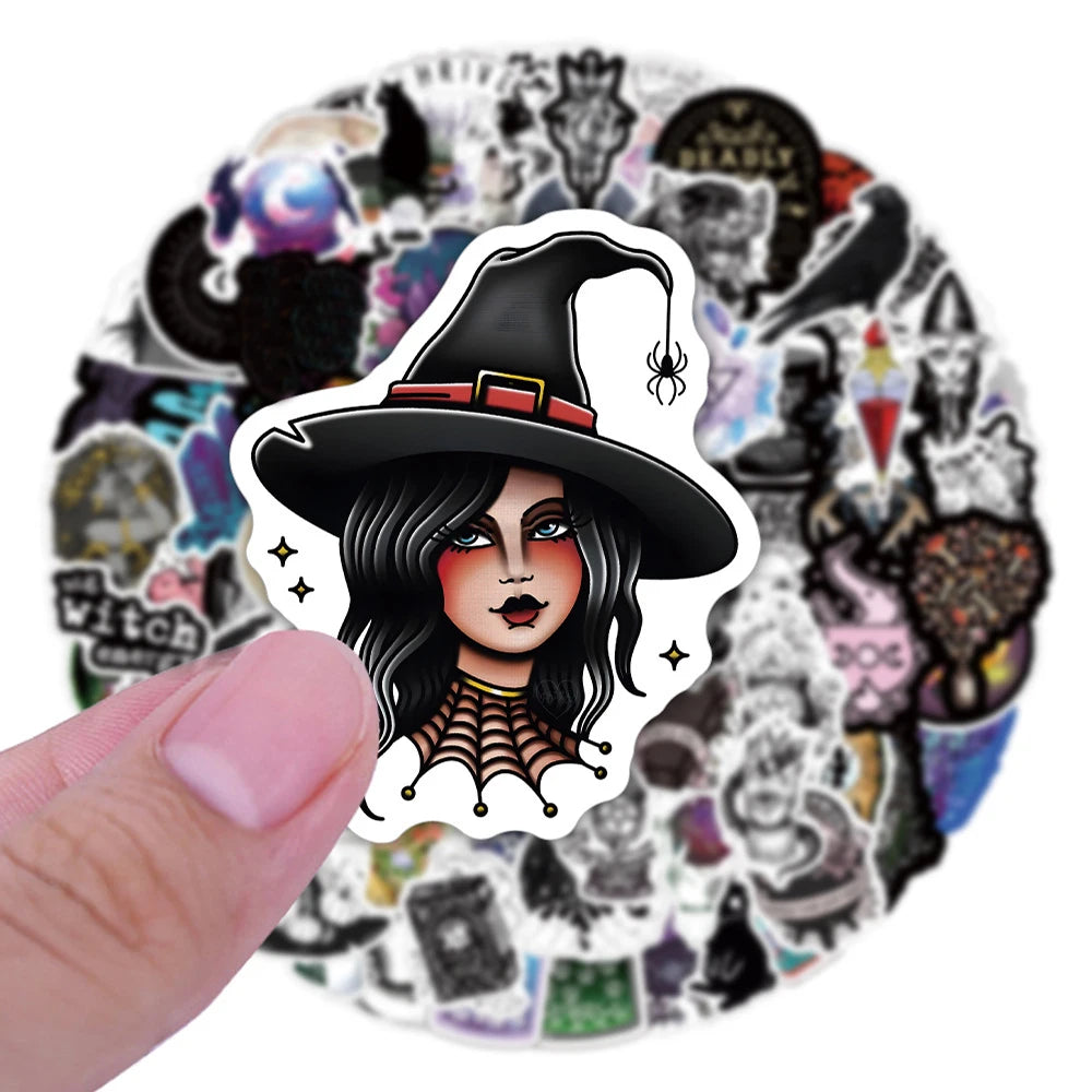 10/30/50/100pcs Gothic Magic Witch Apothecary Stickers Laptop Luggage Skateboard Motorcycle Guitar Phone Cool Sticker Kid Toy