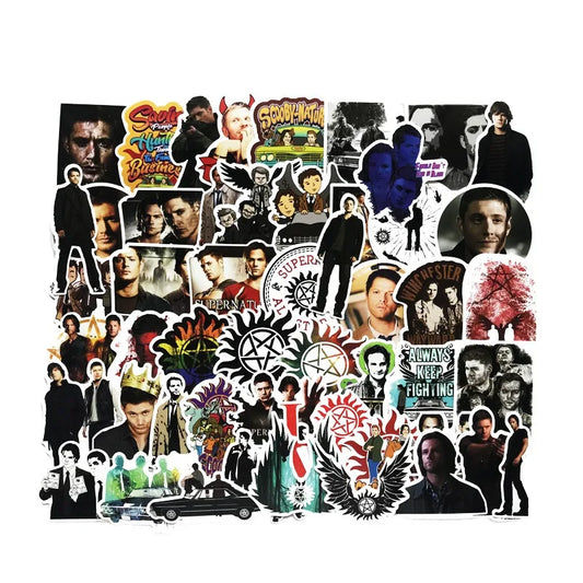 50pcs Supernatural Stickers for Luggage, Water Bottles, Laptops, and More
