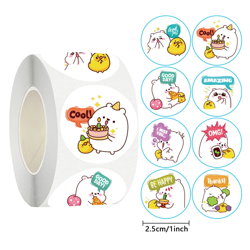 100-500pcs Children's Stickers New Small Animal Cartoon Sticker for Kids Gift Packaging Label Reward Stationery Stickers