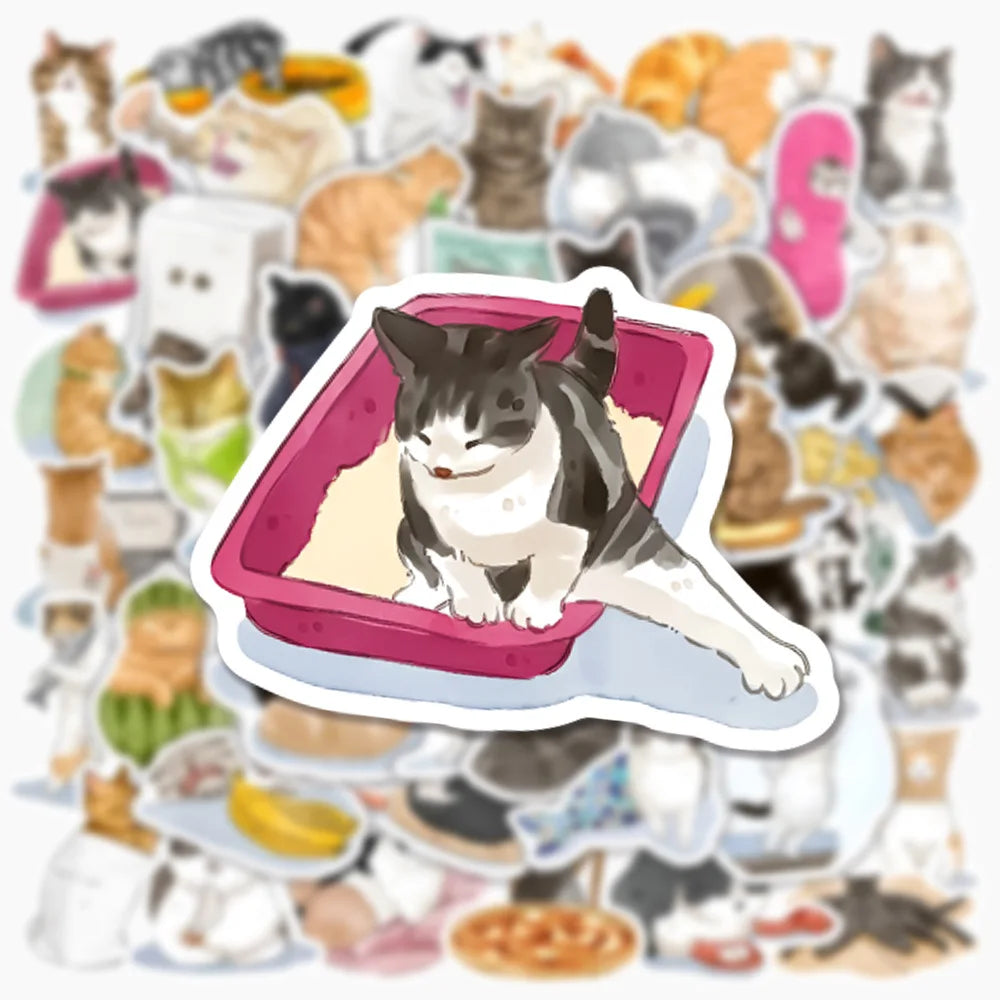 10/30/50PCS Kawaii Cats Stickers Cute Cartoon Decals Decoration DIY Suitcase Phone Fridge Notebook Waterproof Sticker Graffiti