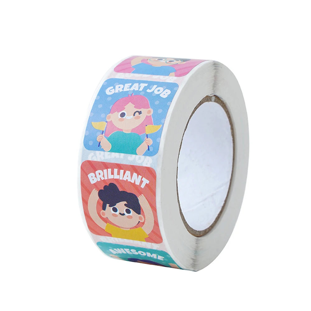 100-500pcs Cartoon Boys Girls Sticker for Kids School Teacher Reward Stickers 2.5cm Cute Toy Game Tag Stationery Supplies