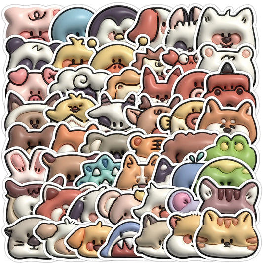 3D Animal Cartoon Stickers for Laptop, Phone, Guitar, Scrapbook, Kids Toys