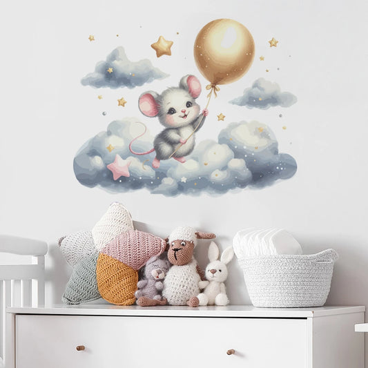 Cloud Balloon Cartoon Mouse Bear Wall Stickers Kids Room Decor