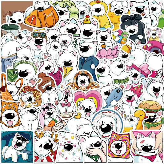 Samoyed Dog Stickers Decals Cartoon DIY Notebook Luggage Wall PVC 10/25/50pcs