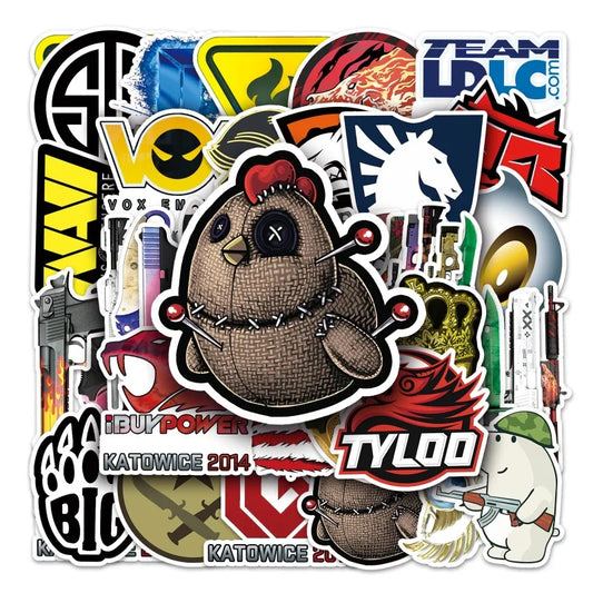52pcs CS GO Game Stickers for Laptop, Phone, Scooter, Suitcase, Water Bottle, Stationery, Refrigerator