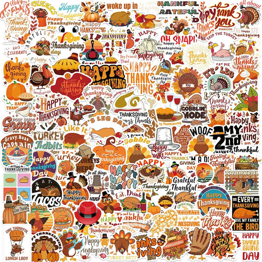 Thanksgiving Cartoon Turkey Stickers - 10/30/50/100PCS for DIY Decoration
