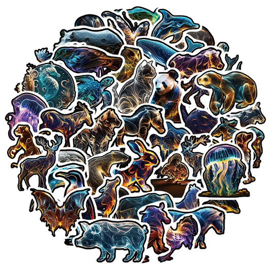 Cartoon Animal Transparent Stickers Decal for Car, Scooter, Motorcycle, Suitcase - 10/30/50pcs