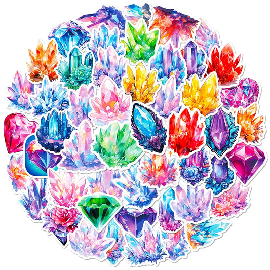 Cartoon Magic Crystal Graffiti Stickers for Laptop, Phone, Suitcase - 10/30/50pcs