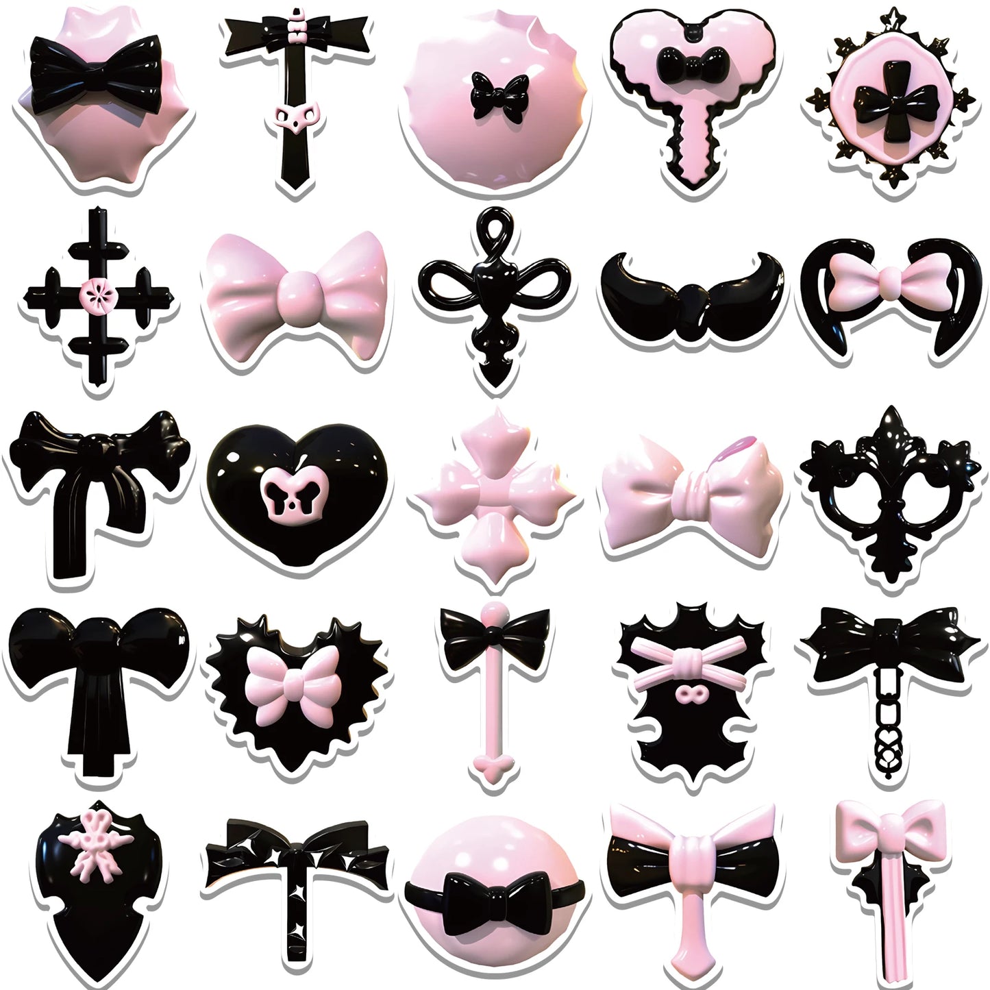 50PCS Black And Pink INS Wind Vsco Girl Sticker Kids Toy Waterproof Cool Decal for Laptop Car Motorcycle Luggage Phone