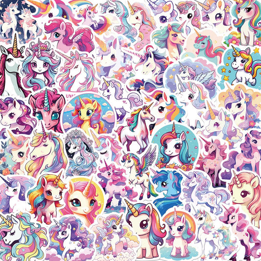 10/50pcs Cartoon Cute Rainbow Unicorn Stickers Pack for Scrapbooking Laptop Travel Luggage Laptop Wall Car Decoration Decal