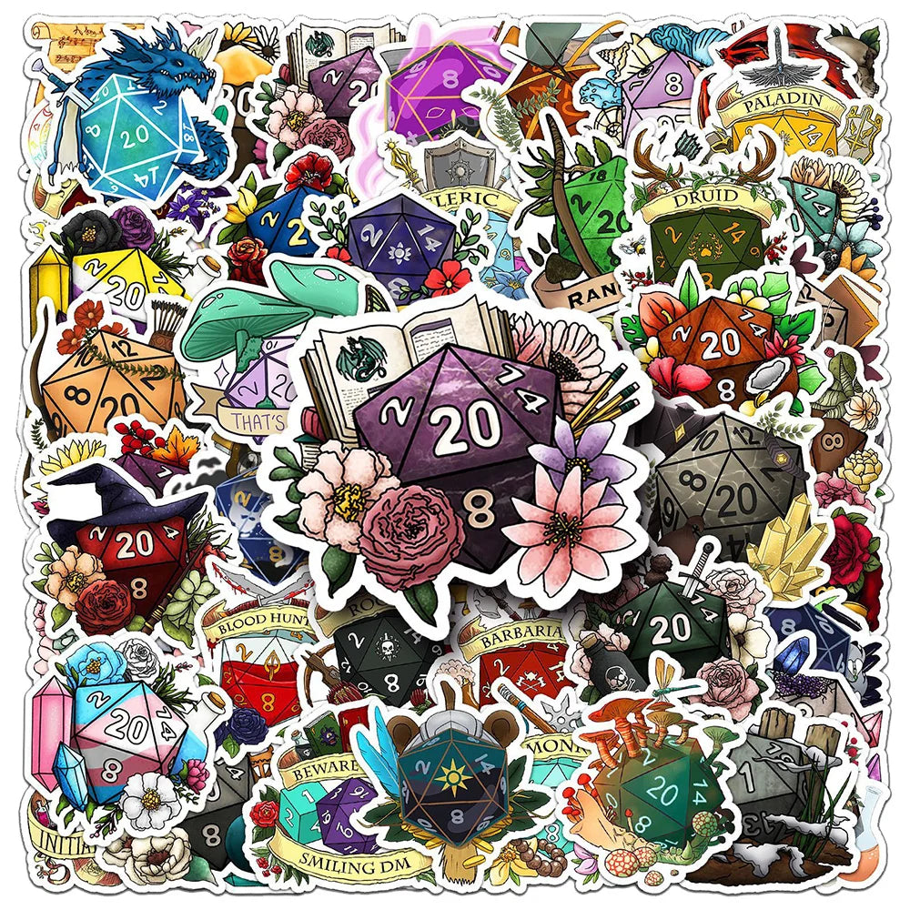 10/30/50pcs Game Dragon Dice Cartoon Stickers Cool Graffiti Sticker DIY Phone Skateboard Notebook Waterproof Decals for Kids Toy