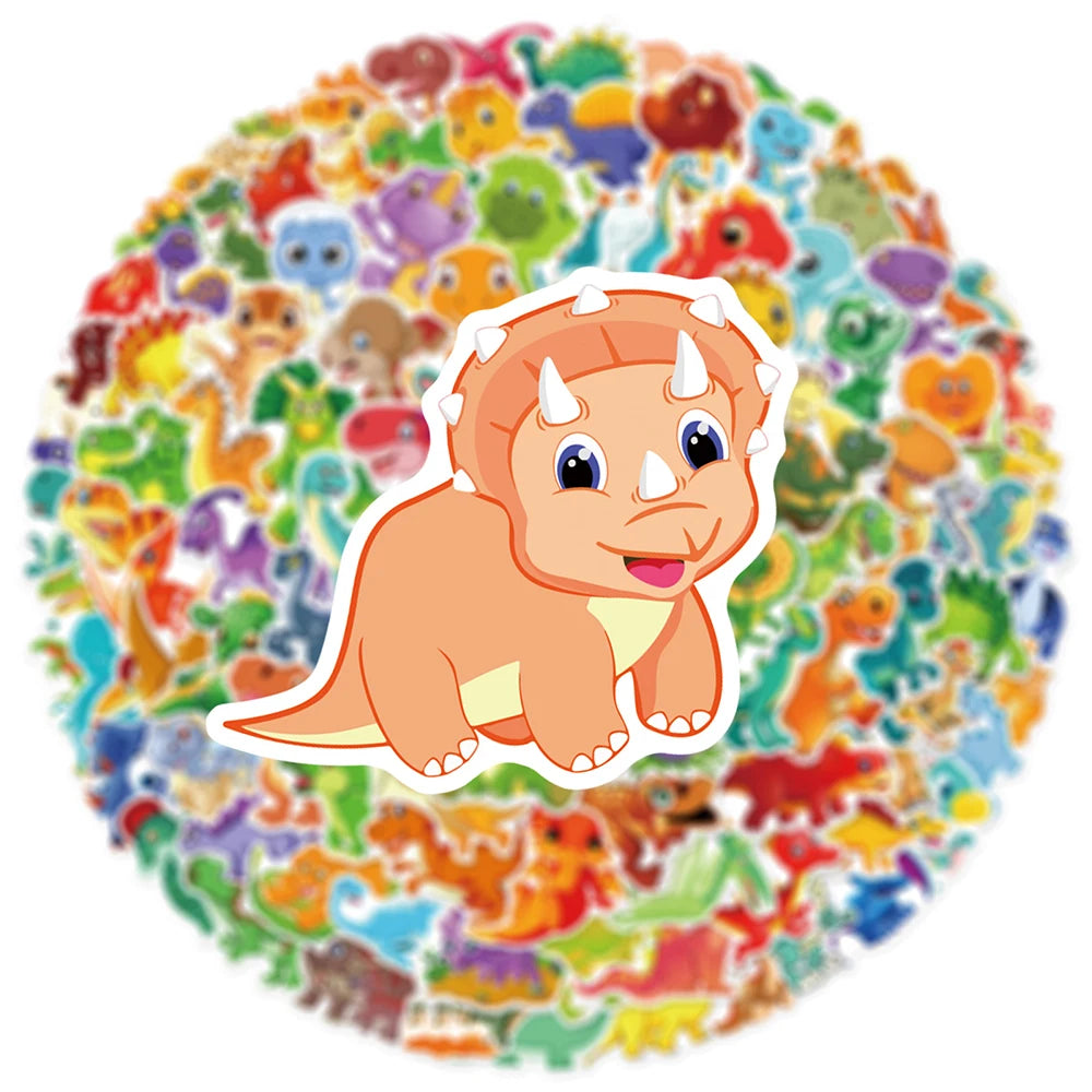 10/30/50/100pcs Cute Cartoon Dinosaur Sticker Packs For Kids