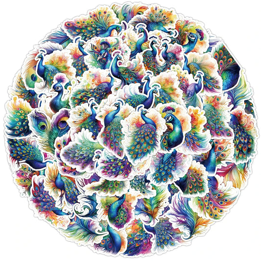 Peacock Cartoon Stickers Waterproof Decals for Bike, Luggage, Laptop