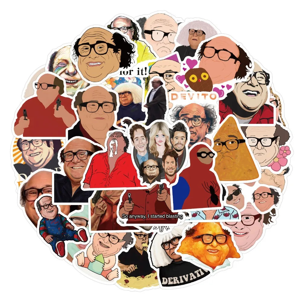 10/60pcs Funny Danny Devito Stickers Decoration Suitcase Scrapbooking Laptop Phone Stationery Japan Manga Kid Toy