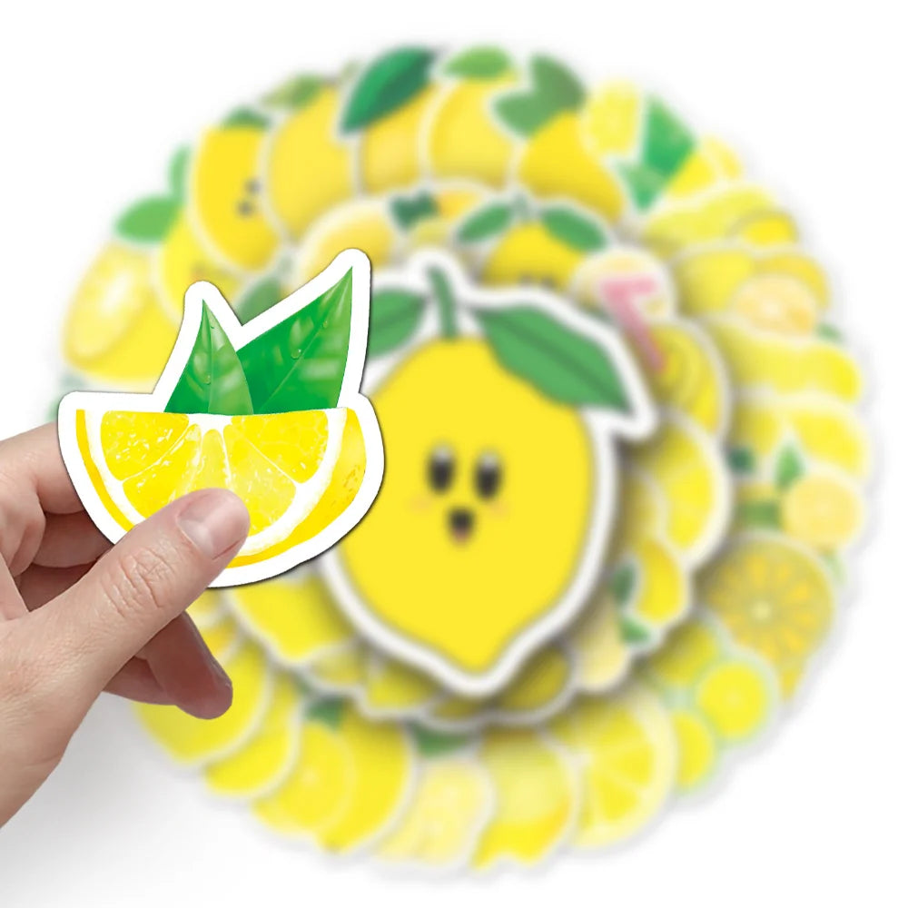 50Pcs Fruit Sticker Boxed Lemon Stationery DIY Handmade Recipe Food Salad for Refrigerator Gift Sticker Decoration New 2023