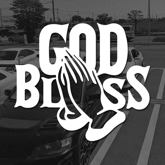 Waterproof 'God Bless' Jesus Faith Vinyl Car Sticker