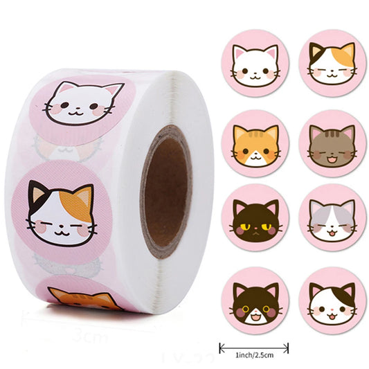Cartoon Cat Stickers: School Rewards & Classroom Decor
