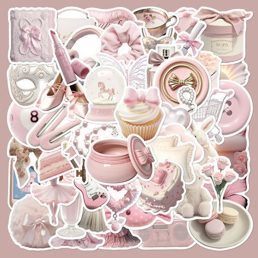 Pink Ballet Stickers Set: Cute Decals for Laptop, Notebook, Suitcase, Phone, Toys