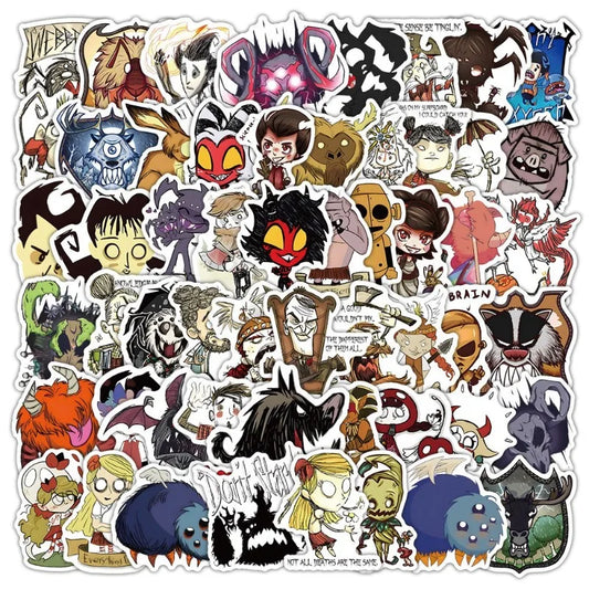 50pcs Don't Starve Cartoon Stickers for Laptop, Phone, Car, Water Bottle, Suitcase, Refrigerator