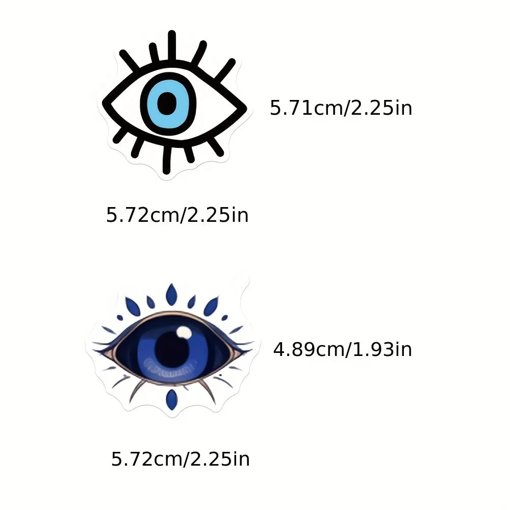 50PCS Blue Art Eye Sticker Personalized Fashion Cool Waterproof Decoration Luggage Laptop Cup Phone Skateboard Gift Decal