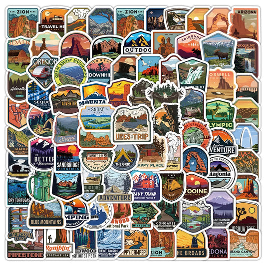 10/50/100pcs USA National Park Landscape Stickers Aesthetic for Travel Luggage Guitar Laptop Phone Stationery Suitcase Sticker