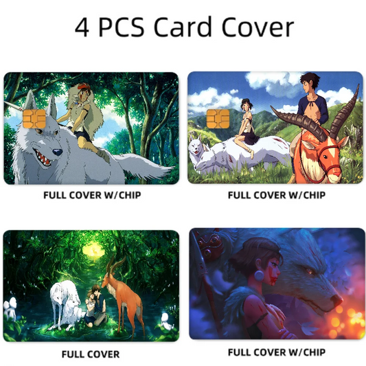 Princess Mononoke Credit Card Matte Stickers Set (4 Pcs)