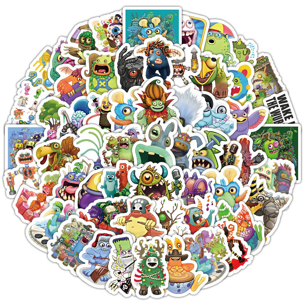 10/30/50/100pcs Game My Singing Monster Anime Stickers Decals Laptop Phone Notebook Guitar Skateboard Cool Waterproof Sticker