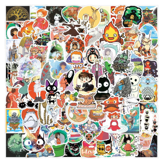 100Pcs Hayao Miyazaki Stickers Waterproof Decals