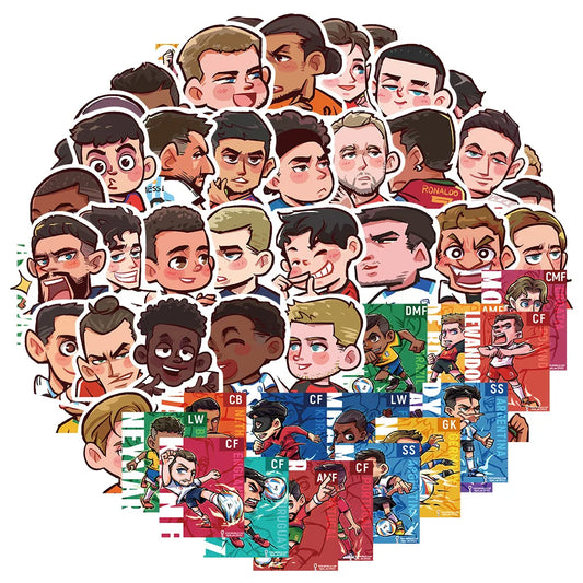 Football Star Cartoon Stickers Waterproof Decals for Laptop, Motorcycle, Luggage, Snowboard, Fridge, Car (10/30/54Pcs)