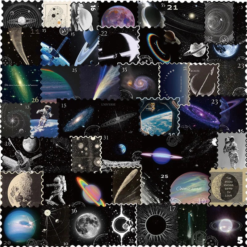 Mysterious Universe PVC Stickers: DIY Scrapbooking Set