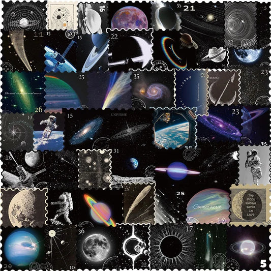 Mysterious Universe PVC Stickers: DIY Scrapbooking Set