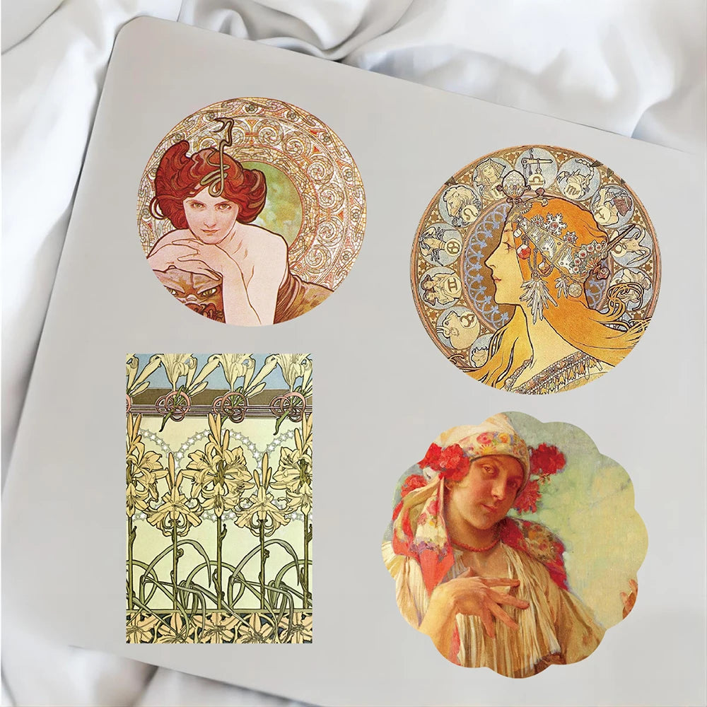 10/30/54PCS Renaissance Artist Painting Stickers Vintage Decals DIY Album Phone Suitcase Skateboard Laptop Car Bike Toys Sticker