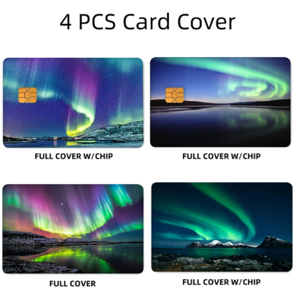Aurora Polar Lights Matte Card Skin Stickers (Set of 4)