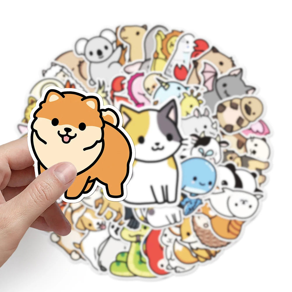 10/30/50/100pcs Kawaii Cartoon Animal Stickers Mix Decals Kids Toy Laptop Phone Suitcase Car Notebook Guitar Stationery Sticker