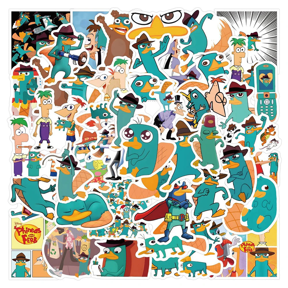 10/30/55pcs Disney Cute Cartoon Perry the Platypus Stickers Waterproof Decals DIY Laptop Suitcase Phone Funny Decoration Sticker