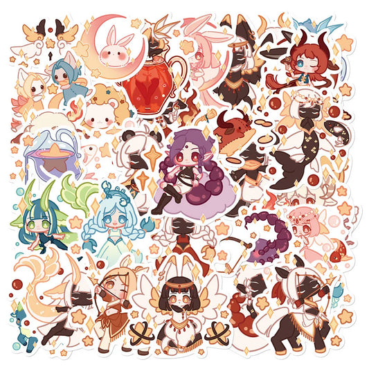 Cartoon Constellation Stickers Kawaii Aesthetic Decals for Laptop Phone Notebook Suitcase