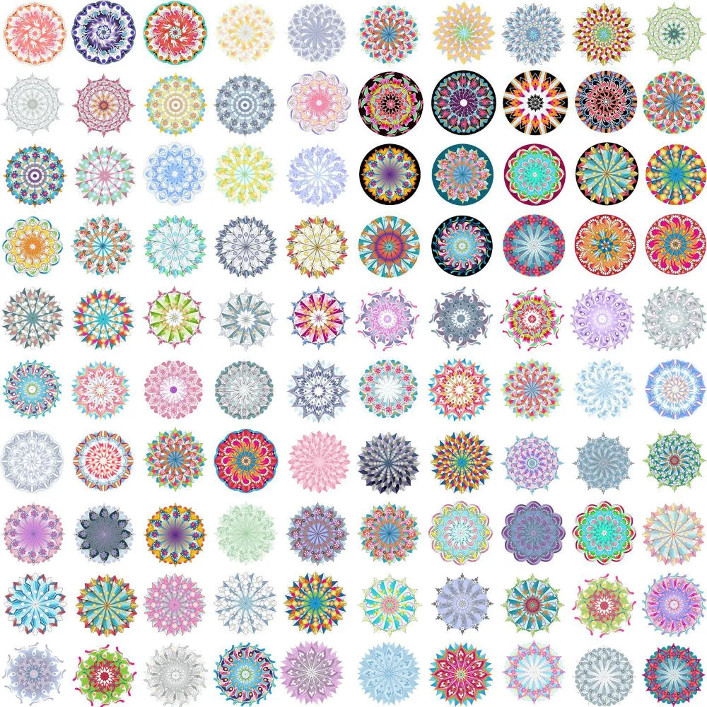 50/100Pcs Yoga Mandala Pattern PVC Stickers for Car Suitcase Car Helmet Luggage Graffiti Sticker For Phone Case Home Decals