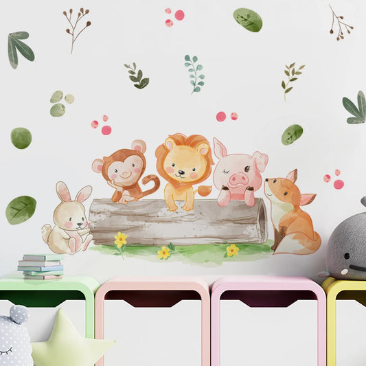 Cute Animal Wall Stickers for Kids Room Nursery Decor