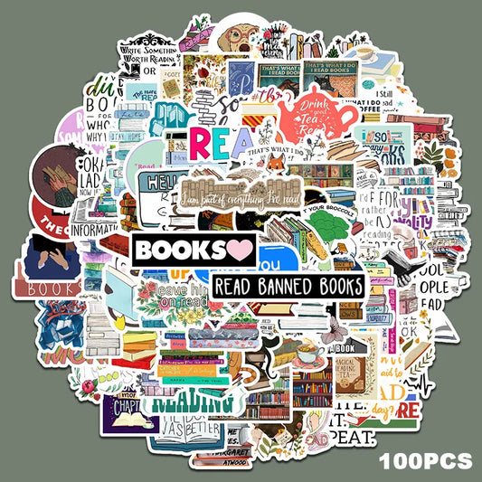 50/100PCS/SET I love reading Vinyl Decal Stickers Premium Waterproof Die Cut Matte Sticker Best Friend Gifts