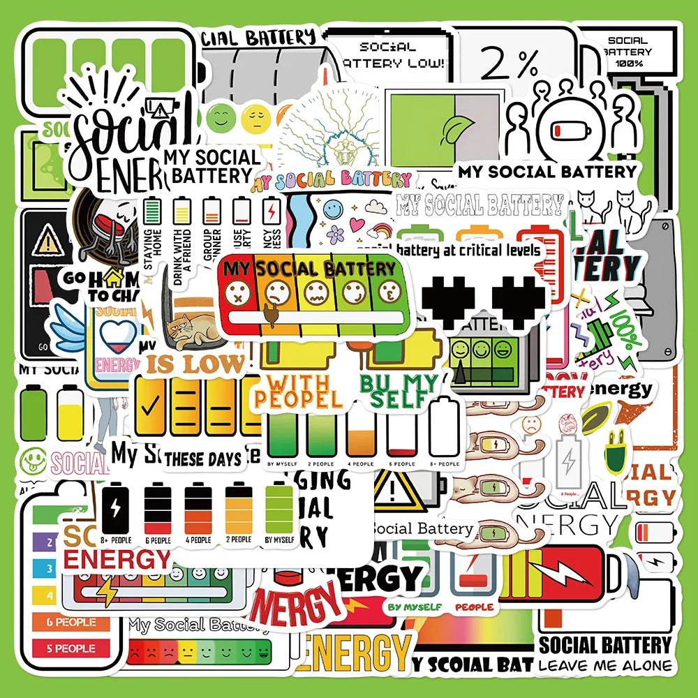50pcs Cartoon Graffiti Stickers for Helmet, Desktop, Wall Decoration