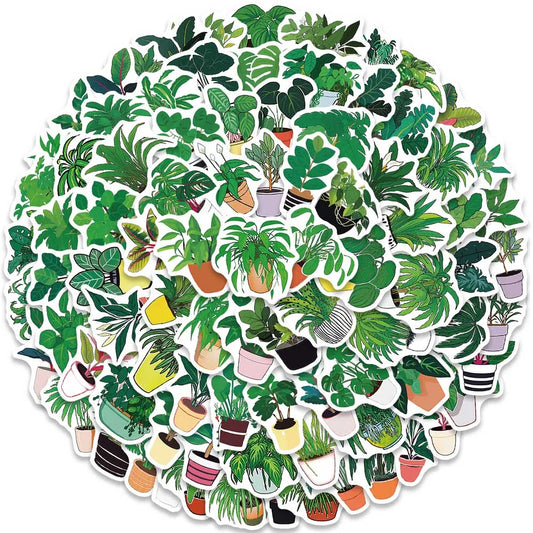 89PCS Cute Green Plant Stickers for DIY Decoration - Fridge, Notebook, Bike, Phone, Suitcase