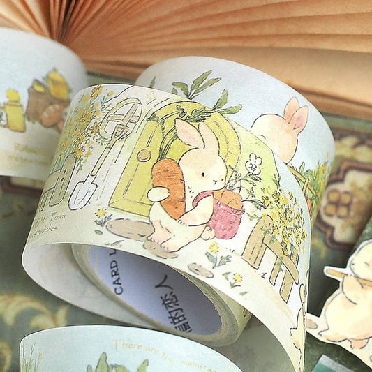3cm*3m Kawaii Cartoon Washi tape Stickers Creativity Stick Labels Junk Journal Scrapbooking material Masking tape