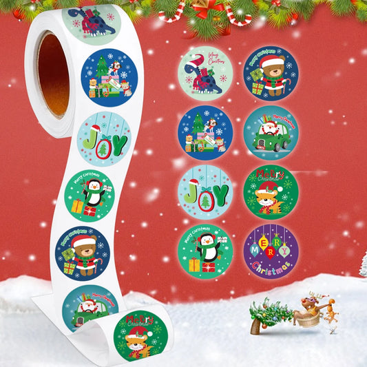 Christmas Stickers 1" Round Tags for Gifts & Baking