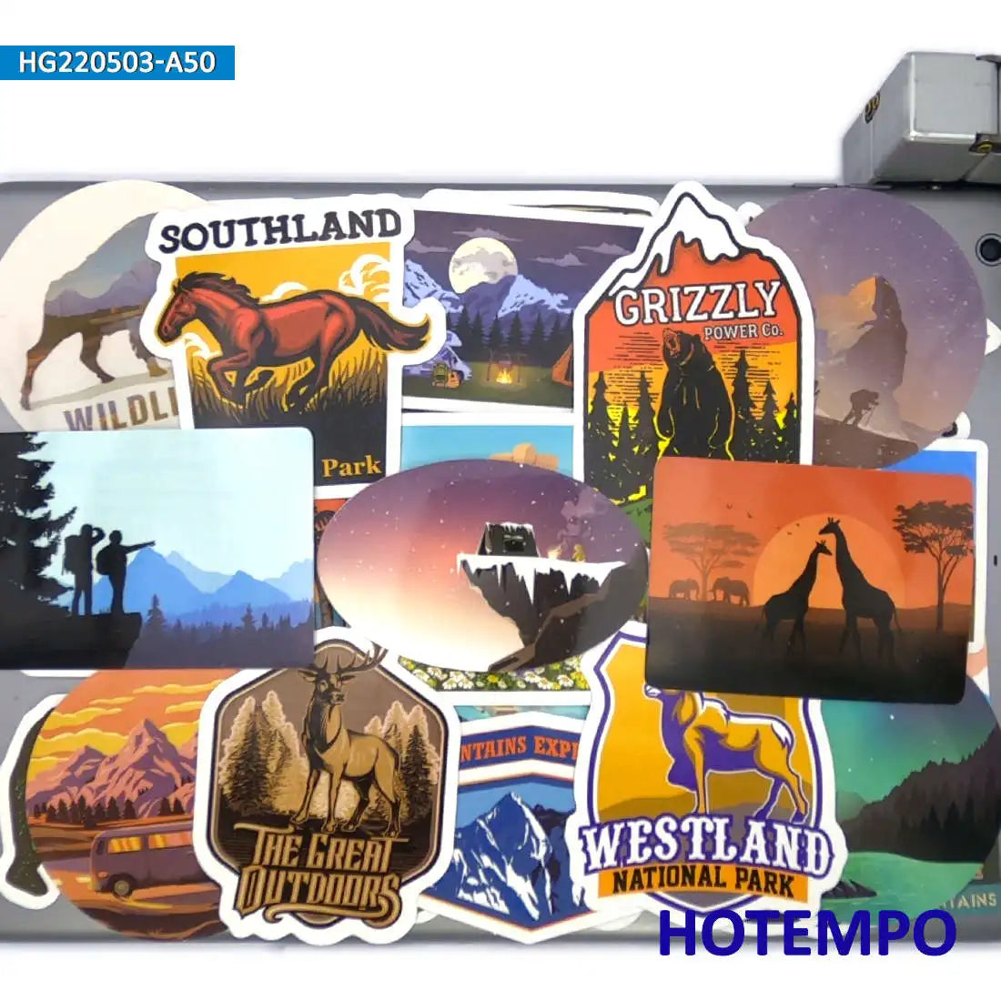 50PCS World Travel Stickers Climbing Camping Hiking Outdoor Adventure Decals for DIY Phone Laptop Luggage Motorcycle Car Sticker