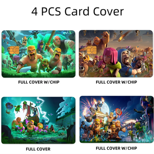Clash of Clans Anime Card Skin Stickers (Set of 4)