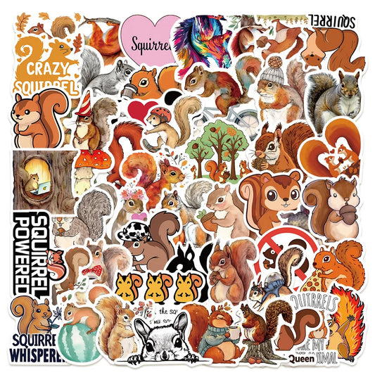 50 Squirrel Stickers Waterproof DIY Scrapbook Decals