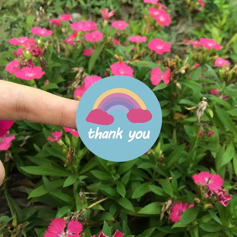 100-500pcs Cartoon Animal Thank You Label Stickers for Gift Card Children Package Birthday Party Wrapping Small Business 1Inch