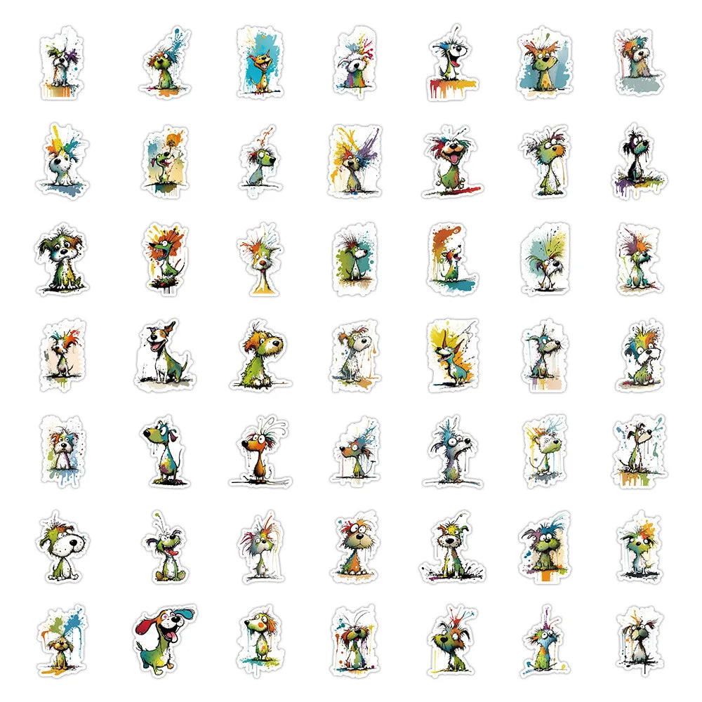 10/30/50PCS Colourful Dog Stickers Cool Graffiti DIY Waterproof Scrapbook Phone Suitcase Luggage Car Kids Sticker Decoration Toy