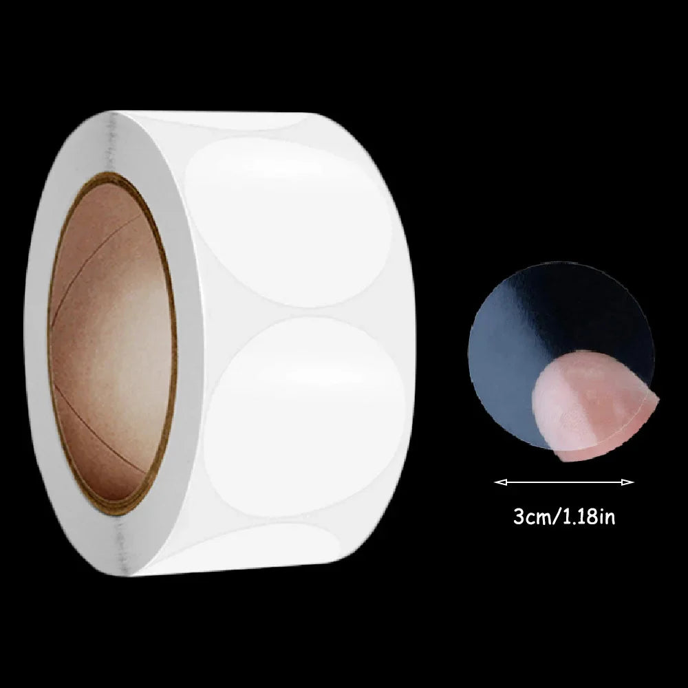 500pcs Crystal Clear Transparent 2"/2.5"/3.0" Round PVC Stickers, Envelope TabSealer And Retail Package Clear Seal Labels